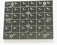 EM-Tec CS36/9 C-Square multi pin stub holder for 36x Ø12.7mm or 9 x Ø25.4mm pin stubs, Ø14mm JEOL stub